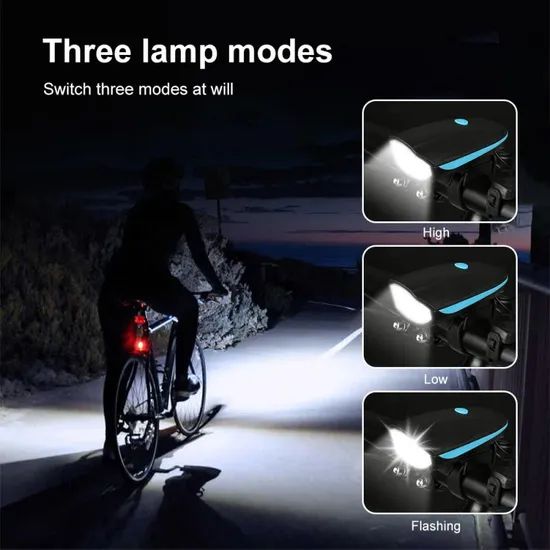 Multifunctional Night Riding Highlight Bike Accessories Speaker Bicycle Light with Horn - Image 2