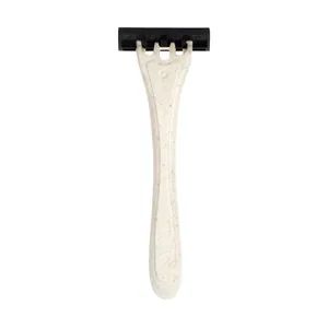 Ergonomic Vacation Rental High-Quality Hotel Lightweight Non-Slip Amenity Triple Blade Hotel Razor - Image 3