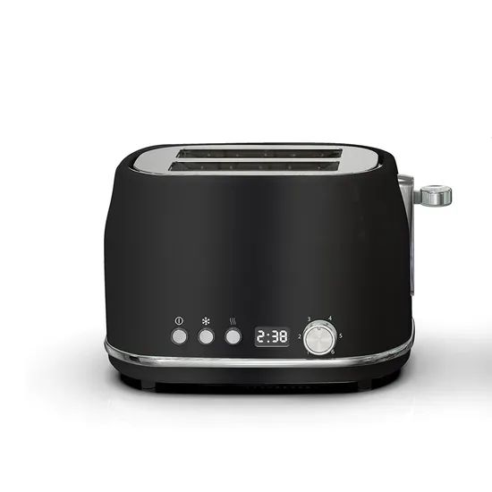 LED Display Time Watch Stainless Steel Smart Bread Toaster Machine 2 Slice Commercial Price Pop up Toaster Custom Toasters - Image 1