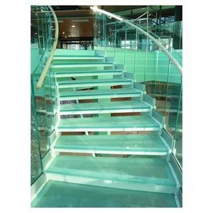 Glass Tread Spiral / Curved Staircase Round Spiral Stairs with Glass Railing - Image 4