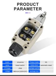 Factory Supply Zinc Alloy Limit Switch IP 67 Origin China Brand Chnanma Model NO. WLNJ Max. Current 5A Size Small-Sized Specification - Image 3