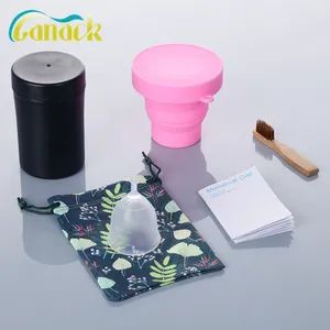 Free Sample Lady Collapsible Silicone Menstrual Cups Ce Yes ISO Yes Ome Yes Shape Cup Type Regular Length 15-25ml Usage Built-in - Image 1