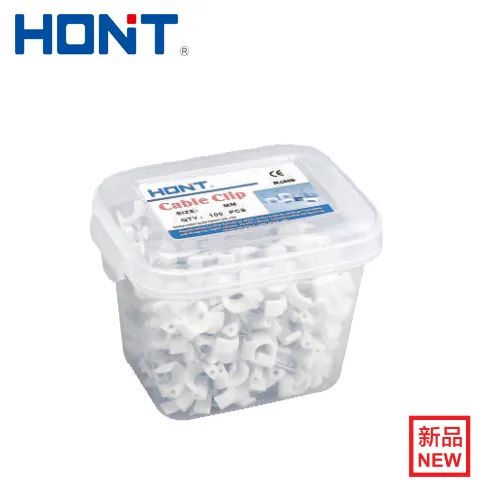White Square 12mm Nail Nylon Cable Clips with PE - Image 1