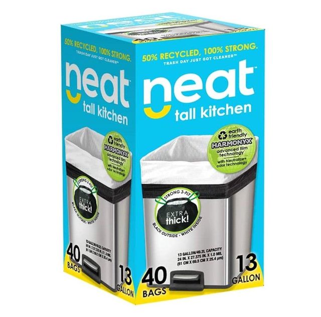 Neat Tall Kitchen 13 Gallon Drawstring Trash Bags Heavy Duty Leak-Resistant Garbage Bags - Image 2