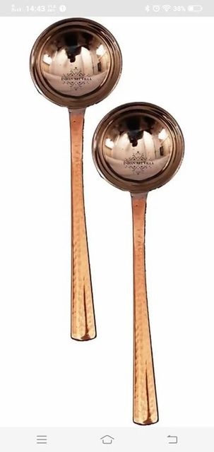 Copper Spoons, 5*5*2 Size 5*5*2 Color Brown Brand steel india Packaging Size 10 Usage/Application Home Appearance Good In - Image 1