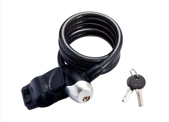 Colorful Bike Key Lock with Bracket Cable Lock Color Black Brand Naibao Model NO. SL576 Trademark Nurbo HS Code - Image 1