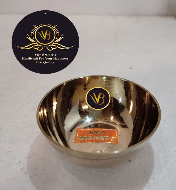 Chandan Pyali Brass Color GOLDEN Material BRASS Occasion Pooja Diya Shape Round Size (Height) 2" Finish Type POLISH Packaging Type - Image 1