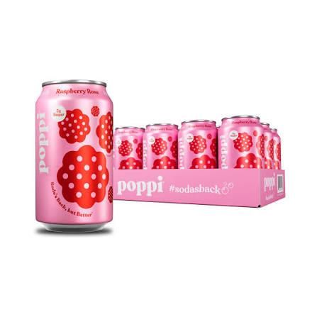 POPPI RASPBERRY ROSE CN, 12OZ/12PK - Image 1