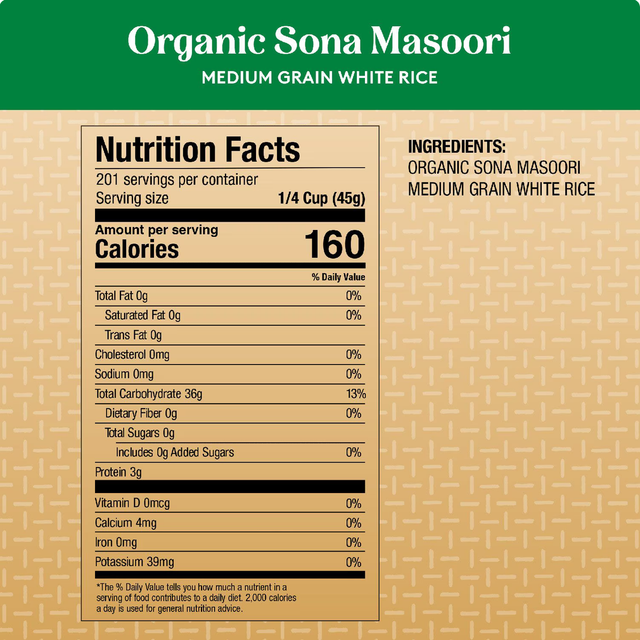WHOLESALE ROYAL SONA MASOORI ORGANIC RICE 20 LBS. - Image 4