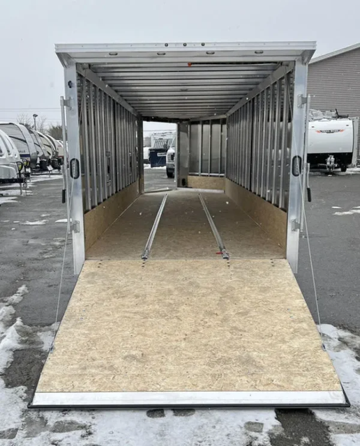 Enclosed Trailers / 2024 E-Z Hauler 7×24 Aluminum 4-Place Drive In/Out w/Tapered Ramps, Rear Canopy - Image 3