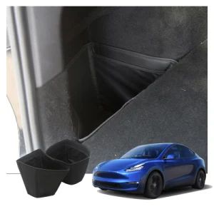 Car Seat Storage Pockets Box, PU Leather Console Side Organizer for Tesla Model Y 2021 2020 - Image 1