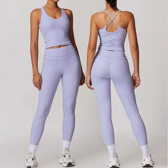 2025 New Sportswear Sports Bra Leggings Suit Fitness Women Gym Wear Yoga Sets - Image 3