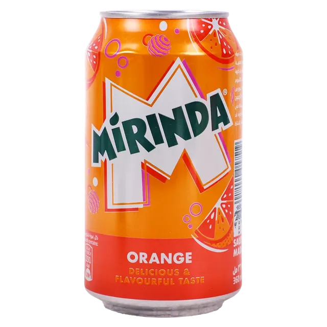 Hot Selling Mirinda Halal Vitamin Fruity Low-Fat Carbonated Drinks Grapes Apple Orange Flavor Can Soft Drink Ready Drink - Image 3