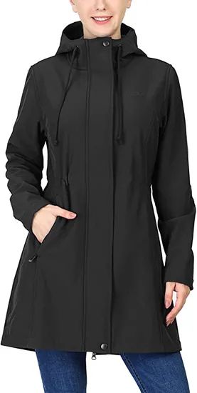 2023 New Arrival Womens Soft Shell Waterproof Long Jacket Wind for Winter - Image 2