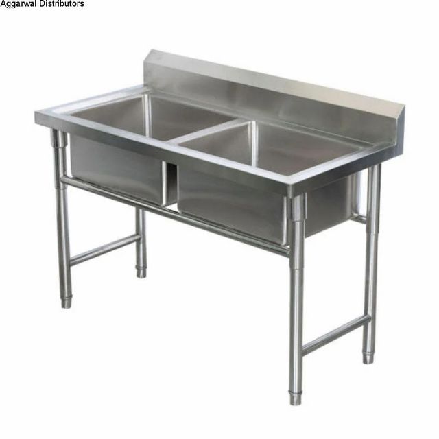 Stainless Steel Two Bowl Kitchen Sink Color Silver Shape Rectangular Material Grade SS302 Type Double Bowl Sink Finish Type Paint - Image 2
