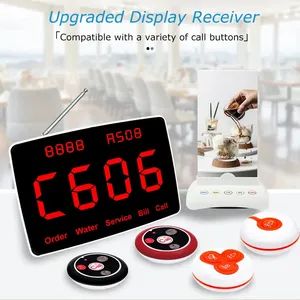 Waiter Call System 4 Watch Pager Receivers 40 Table Call Buttons Wireless Restaurant Call System Customer for Cafe SPA Hotel - Image 2