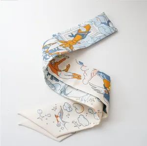 Silk Twill Skinny Silk Twilly Scarf - Image 2