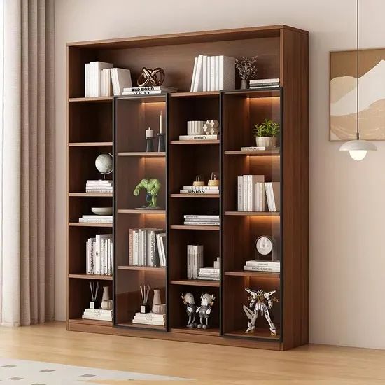 Stylish High Capacity Glass-Front Bookcases for Modern Storage - Image 4