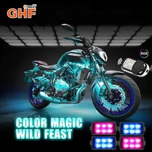 New Remote Control Controls Motorcycle Atmosphere Lights Car RGB Color Light Bar - Image 2
