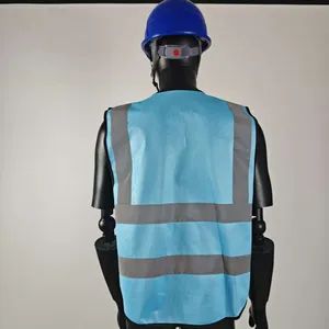 Reflective Vest Polyester Breathable Long Zipper 1Y V-Neck Crew Neck L-5XL MOQ100 - Image 5