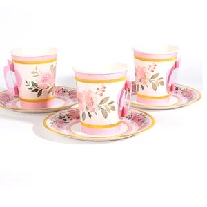 Disposable Party Paper Plate Napkins Tableware Dinnerware Set - Image 1