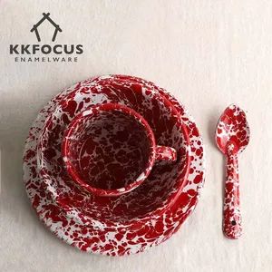 Enamel Manufacturer Custom Enamelware Tableware Dinnerware Set - Image 5