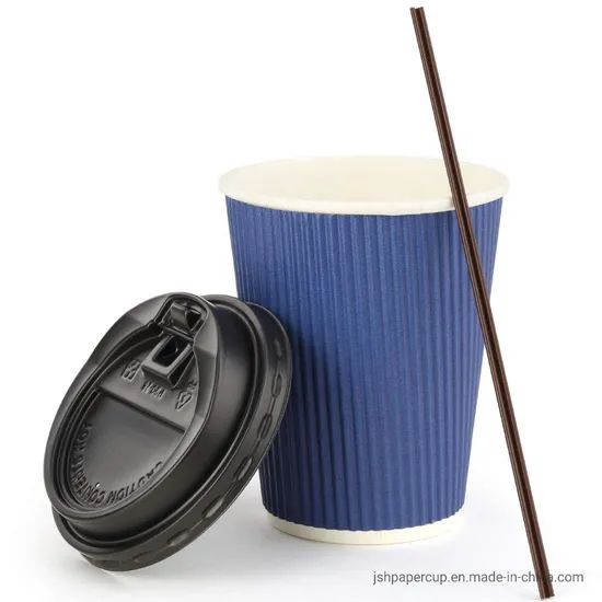 Custom Design 100 Biodegradable 12oz Ripple Wall Coffee Cup for Hot Drinking - Image 4