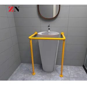 Standard White or Yellow Bathroom Grab Bars Trademark ZN Type Grab Bars Folded Unfolded Model NO. ZN32-19 Material - Image 3