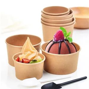 Double PE Coated Paper Ice Cream Bowl with Spoons - Image 6