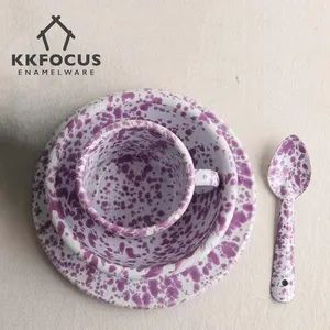 Enamel Manufacturer Custom Enamelware Tableware Dinnerware Set - Image 4