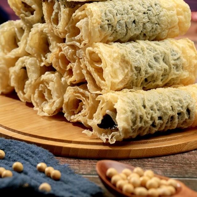 HACCP Certified Weiyang Brand Golden Fried Dried Bean Curd Skin Rolls Tofu Skin Rolls - Image 4
