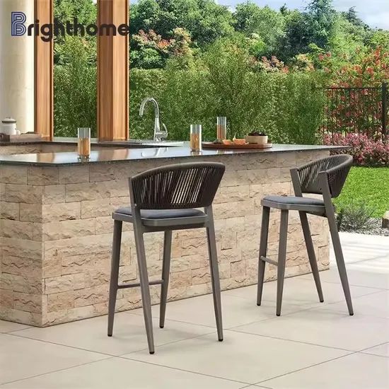 Bar Stool Rope High Bar Chair for Coffee Shop Home Kitchen Chairs - Image 3