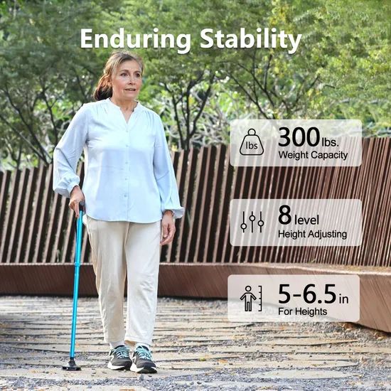 Walking Cane Foldable Aluminum Crutches Height Adjustable 78-96cm Lightweight Design Walking Stick - Image 4