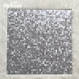 Basket Weave Irregular White Black Marble Mosaics Tiles - Image 6