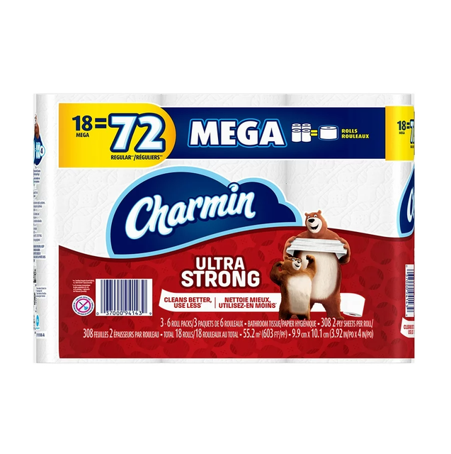 Charmin- Ultra Soft Touch Toilet Paper, 24 Family Mega Rolls - Image 4