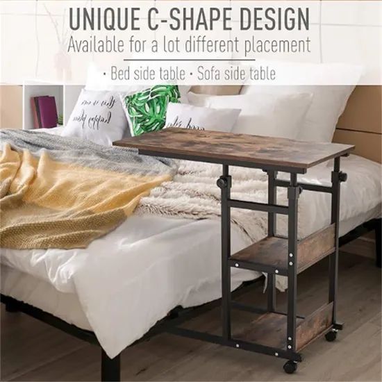Multi Functional Bedside Desk with Adjustable Height Foldable Tables - Image 2