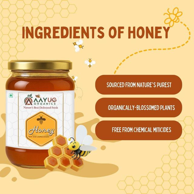 Organic and Raw Honey Shelf Life 24 Months Brand Name AAYUG ORGANICS Place of Origin GUJARAT, - Image 2