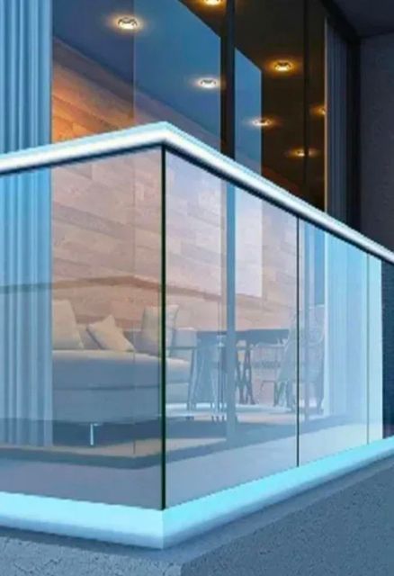 Aluminium Glass Balcony Railing, For Home, 6mm Position Balcony Glass Thickness 6mm Glass Pattern Plain Usage/Application - Image 3