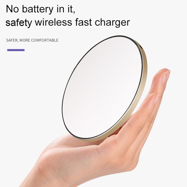 Aluminium+PC 15W Portable Wireless Charger LED Light Fast Charging Type-C Input Wireless Phone Chargers - Image 3