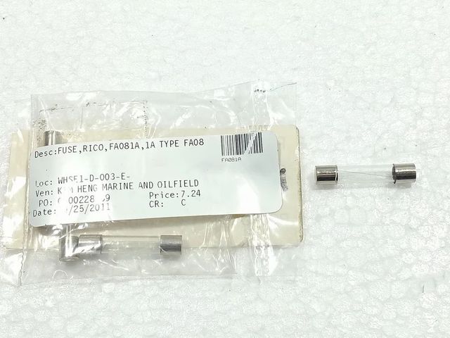 RICO FGBO 1A FUSE MODEL FGBO BRAND RICO Current Rating - Image 1