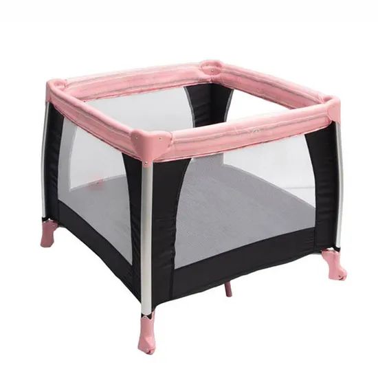 Baby Foldable Folding Colorful 4 Sides Mesh Playpens with Wheels - Image 6