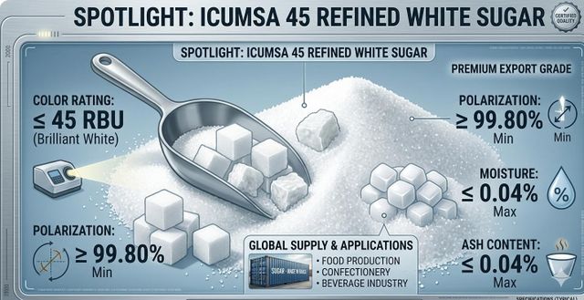 BRAZILIAN REFINED CANE SUGAR ICUMSA 45 (Export Grade / Bulk Supply / MOQ 25 000 - 100,000 MT Spot/CIF/FOB) - Image 3