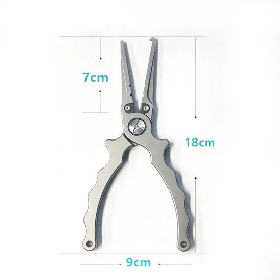 Alpha Titanium Alloy Fishing Pliers 18x9cm Level Silver 130g MOQ1000 - Image 2