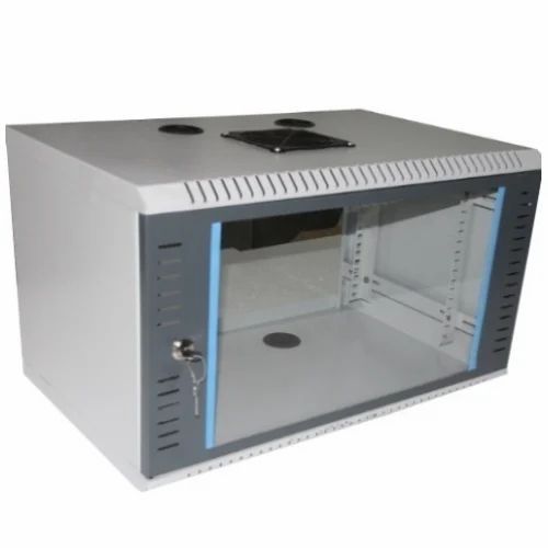 Mild Steel 6U Wall Mount Rack, Storage Capacity: 0 To 30 KG Height 6u Color Gray Depth 400 Mm Mount Type Waal Shape - Image 1