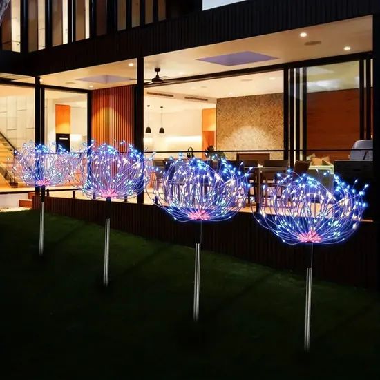 3D DIY Firework Solar LED Light Holiday Party Lawn Security Christmas Lights - Image 4