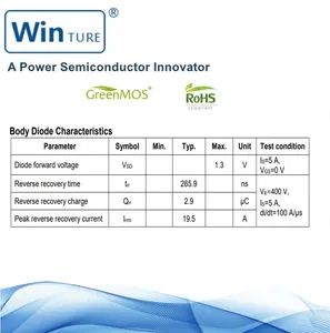 Telecom Power Vds 650V RDS38mΩ Fast Recovery Diode Mosfet - Image 6