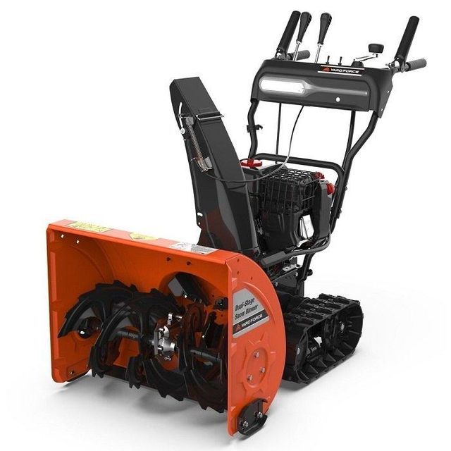 Orange Snow Blower 20 Inch 15A Cord Motor Dual Led Headlights 180 Degree Rotating Chute 25 Ft Throwing - Image 3