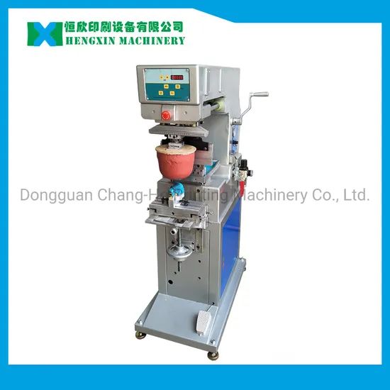 One Color Pad Printer for Printing on Shoe Heels Trademark HX Origin China Model NO. MX1-T Speed（pcs/hr） 720 Tone Single - Image 1