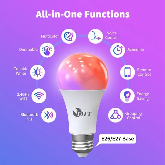 Smart LED Bulb with Mobile Control and Infinite Color Options - Image 2