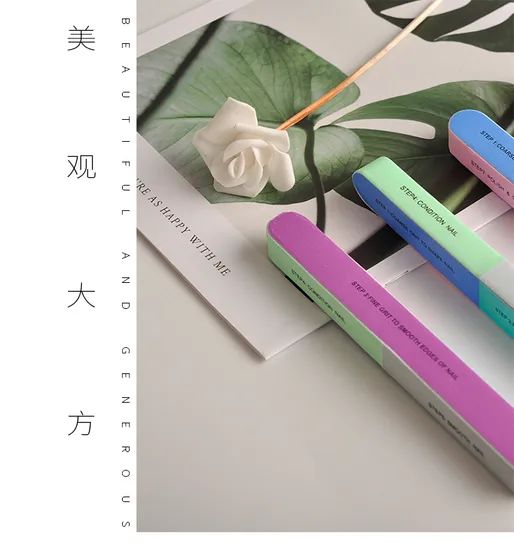 SK-RH Sponge Nail Files Green Blue 18x2x1.5cm MOQ100 15D MOQ 100PCS Trademark SK Model NO. SK-RH Material Sponge Function Nail Polish - Image 5